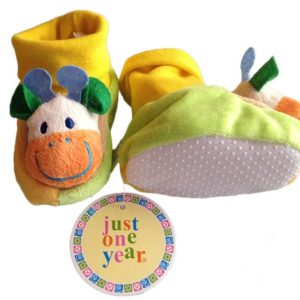 Plush Animinal Baby Booties - Colorful Cow