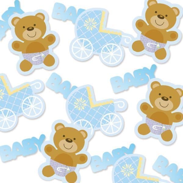 Teddy Bear Blue Confetti