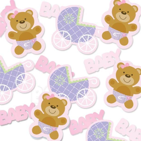 Teddy Bear Pink Confetti