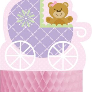 Teddy Bear Pink Plastic Table Cloth