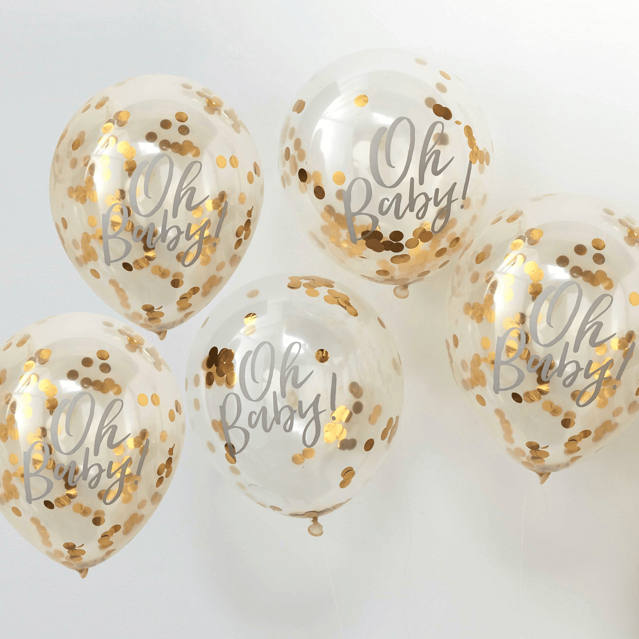 ‘Oh Baby’ Gold Confetti Balloons - Babyshower Ireland