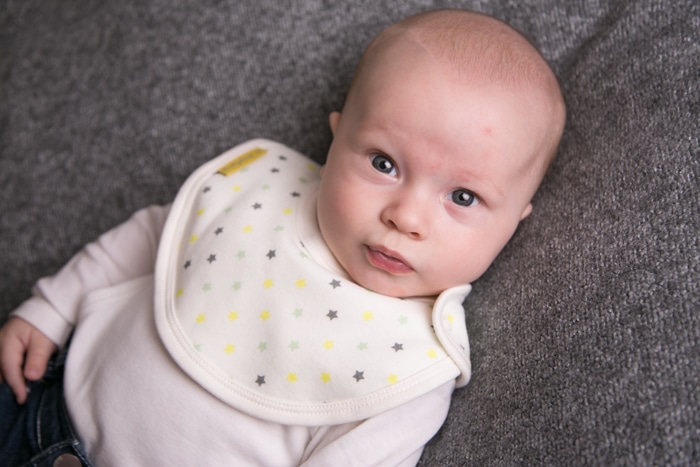 LittleBoo Baby Bib in Teal, Grey and Yellow