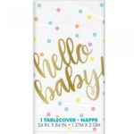 Hello Baby Plastic Tablecover 1pk